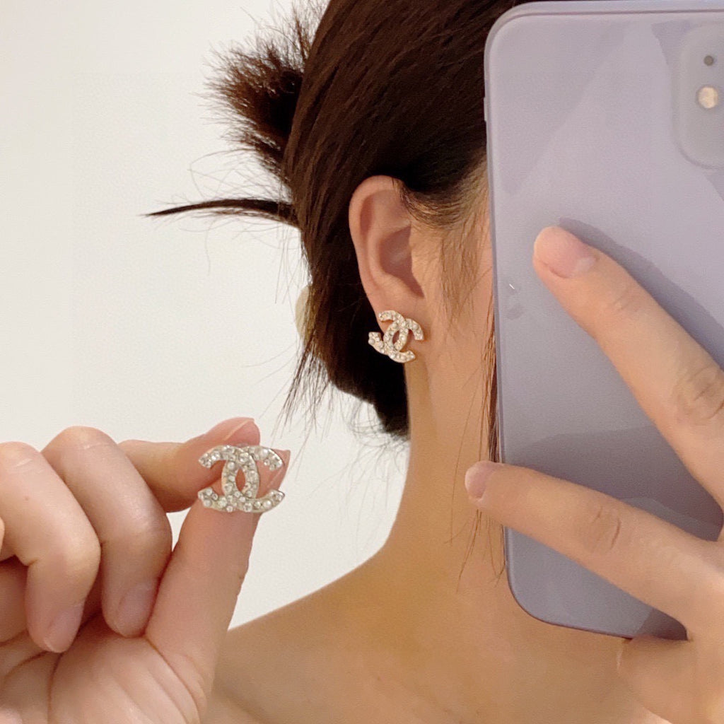 CHANEL Crystal Earrings