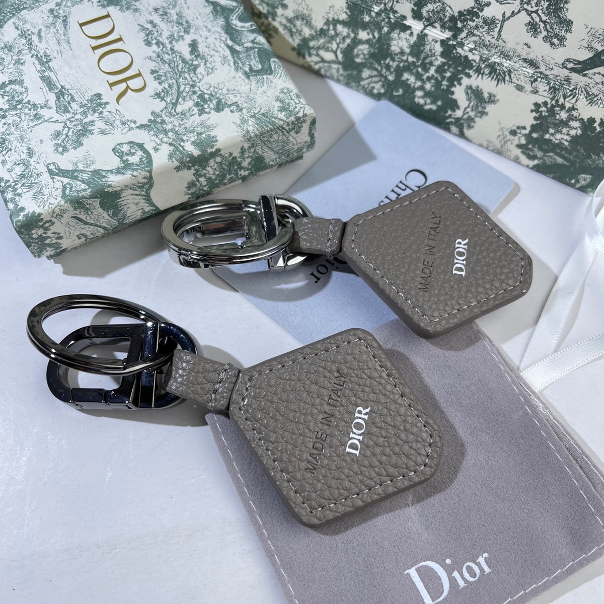 DIOR Leather Metal Keychain