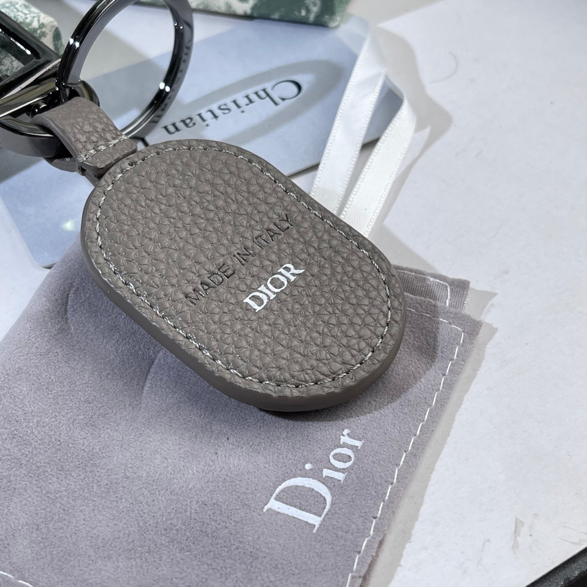 DIOR Leather Metal Keychain