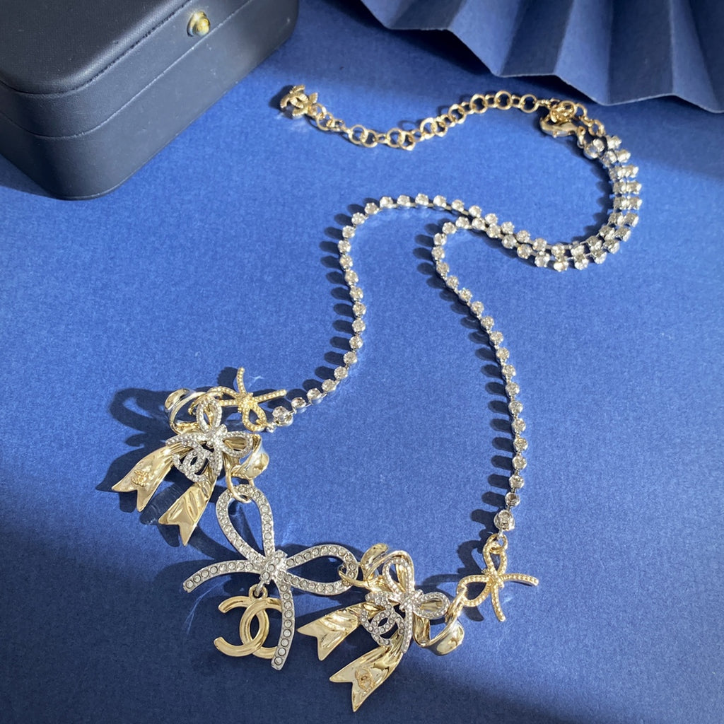 CHANEL P85 Double-C Bow Long Necklace