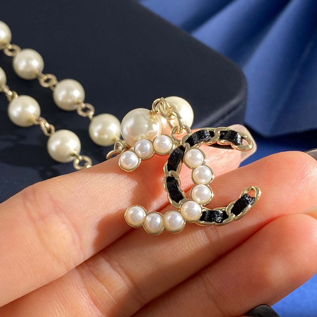 CHANEL P70 Pearl Double-C Long Necklace
