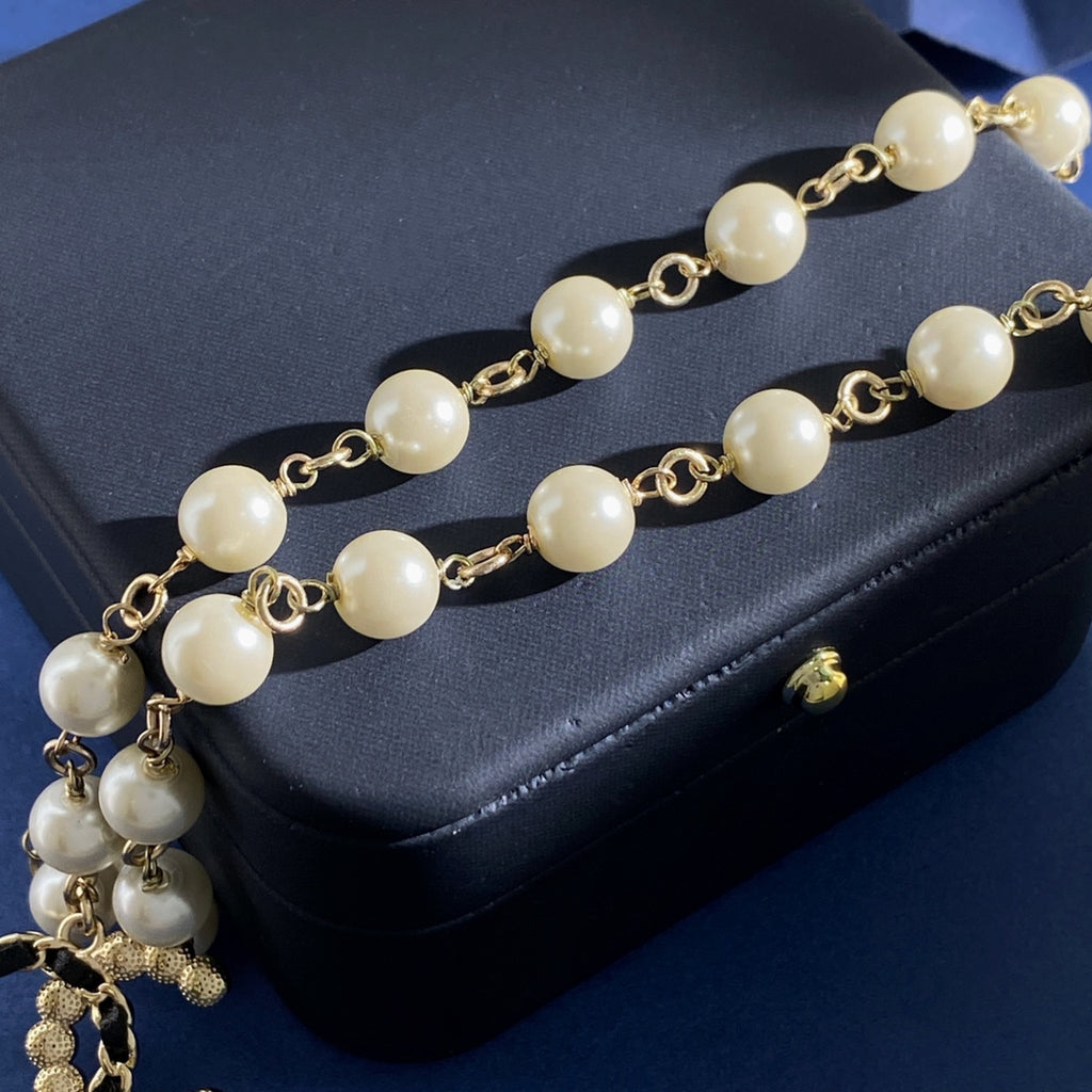 CHANEL P70 Pearl Double-C Long Necklace
