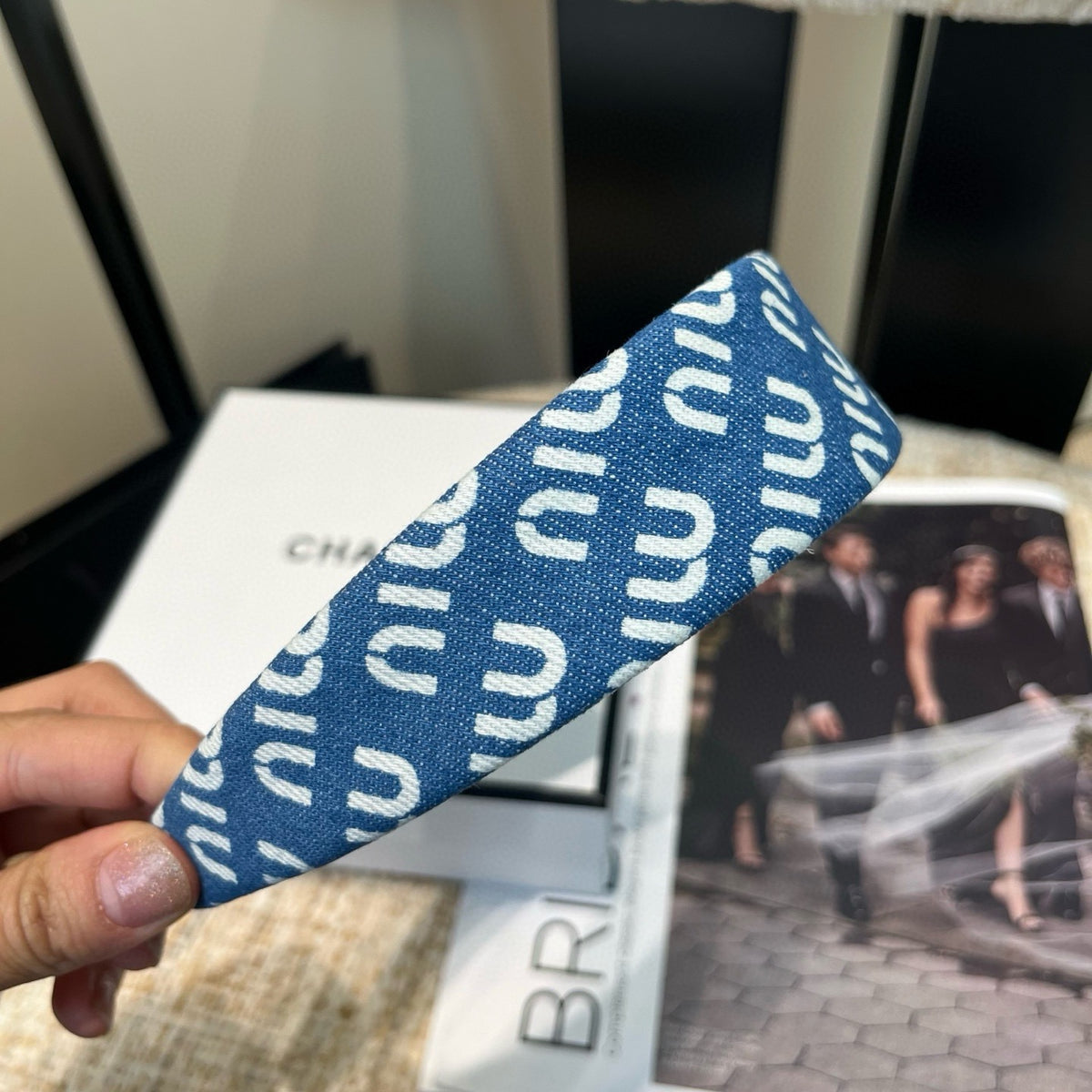 MIU MIU Letter Logo Headband