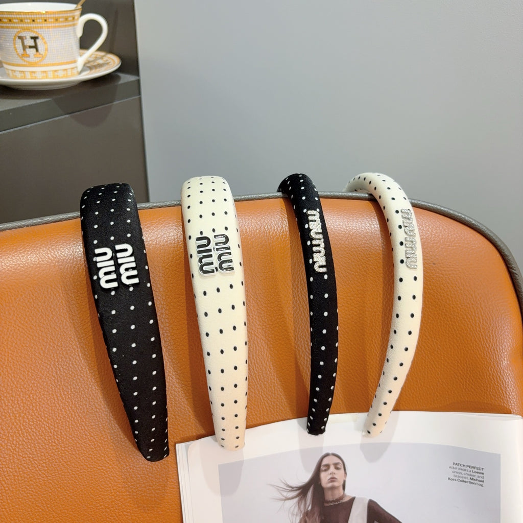 MIU MIU Letter Logo Padded Metal Headband