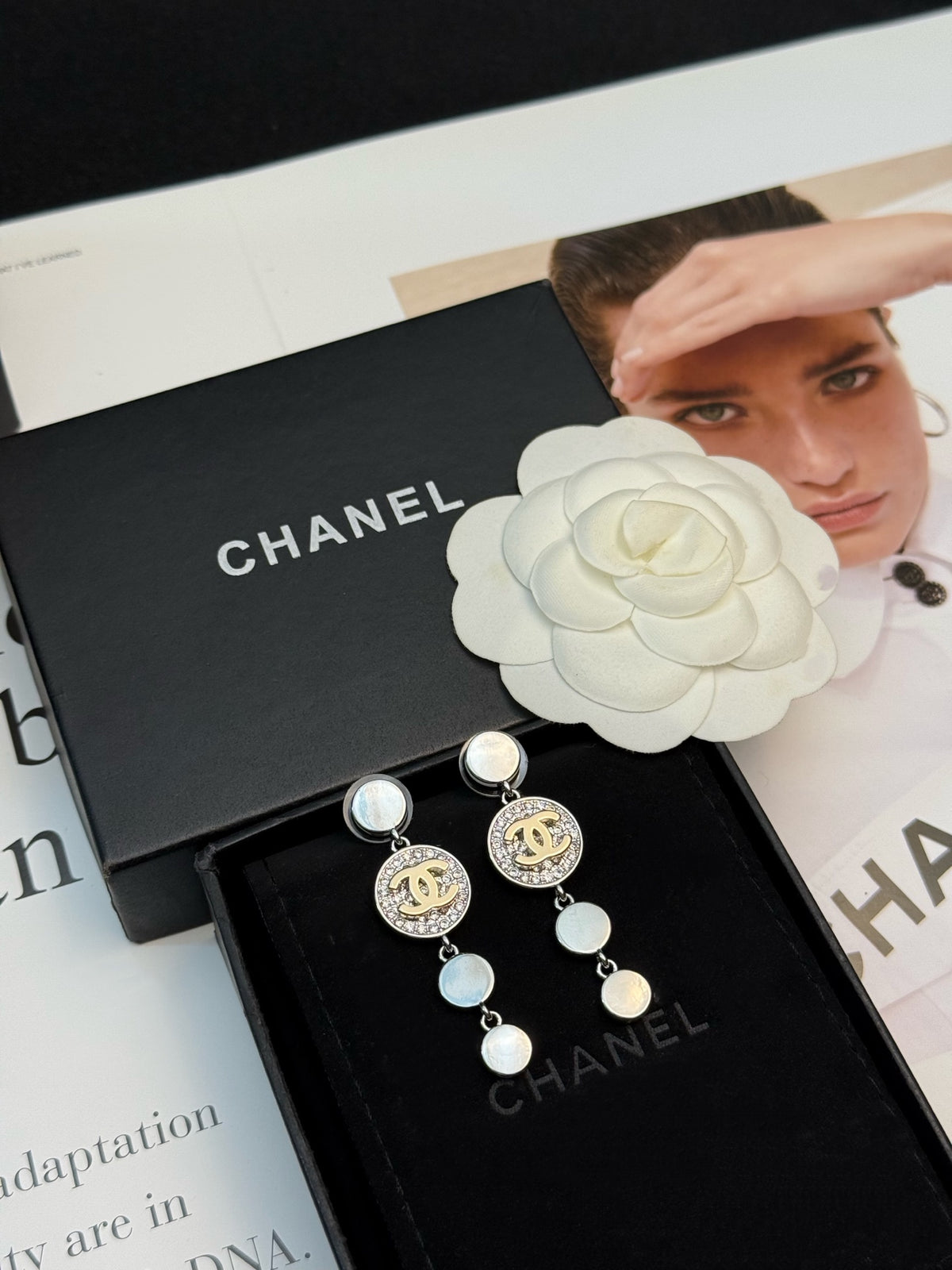 CHANEL Silver-Tone Earrings