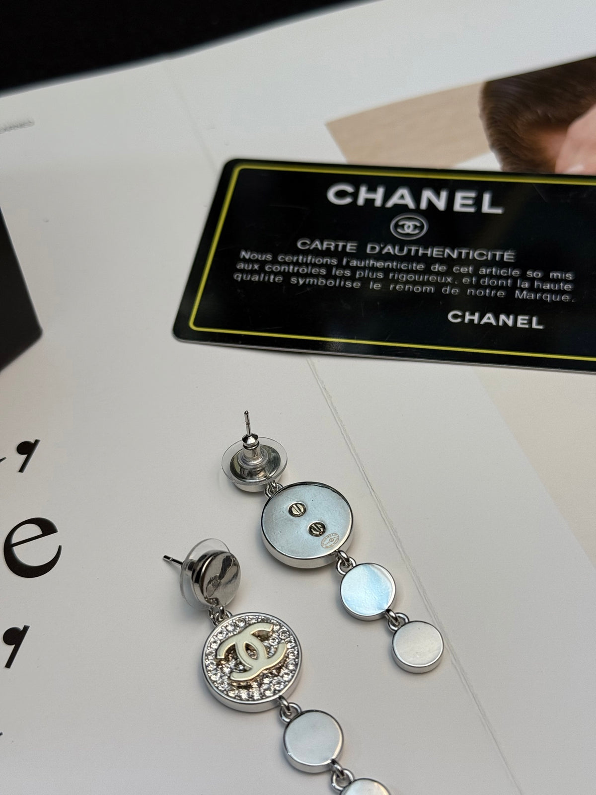 CHANEL Silver-Tone Earrings