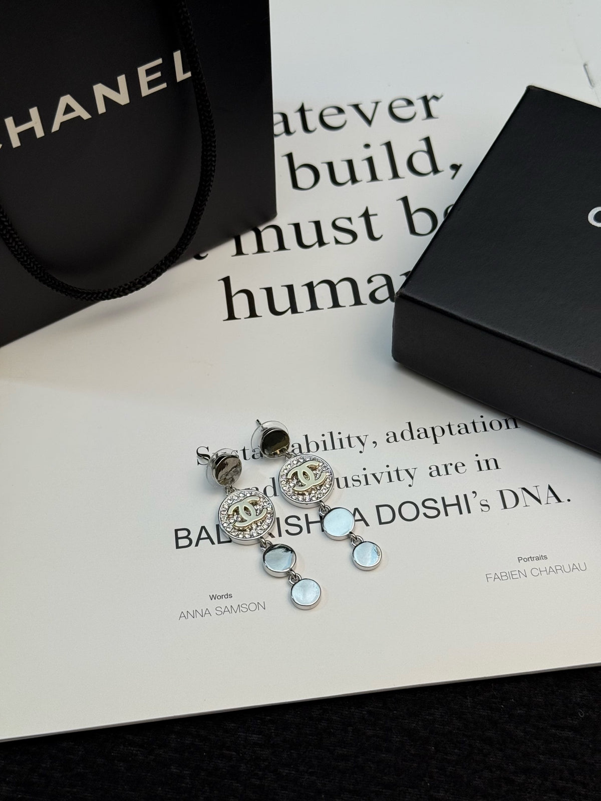CHANEL Silver-Tone Earrings