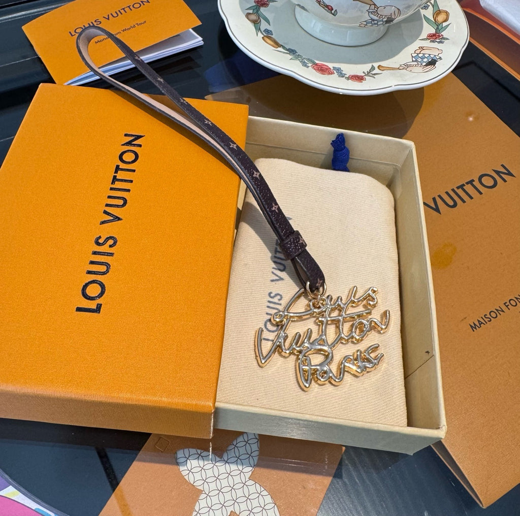 LOUIS VUITTON Logo Bag Charm Keychain