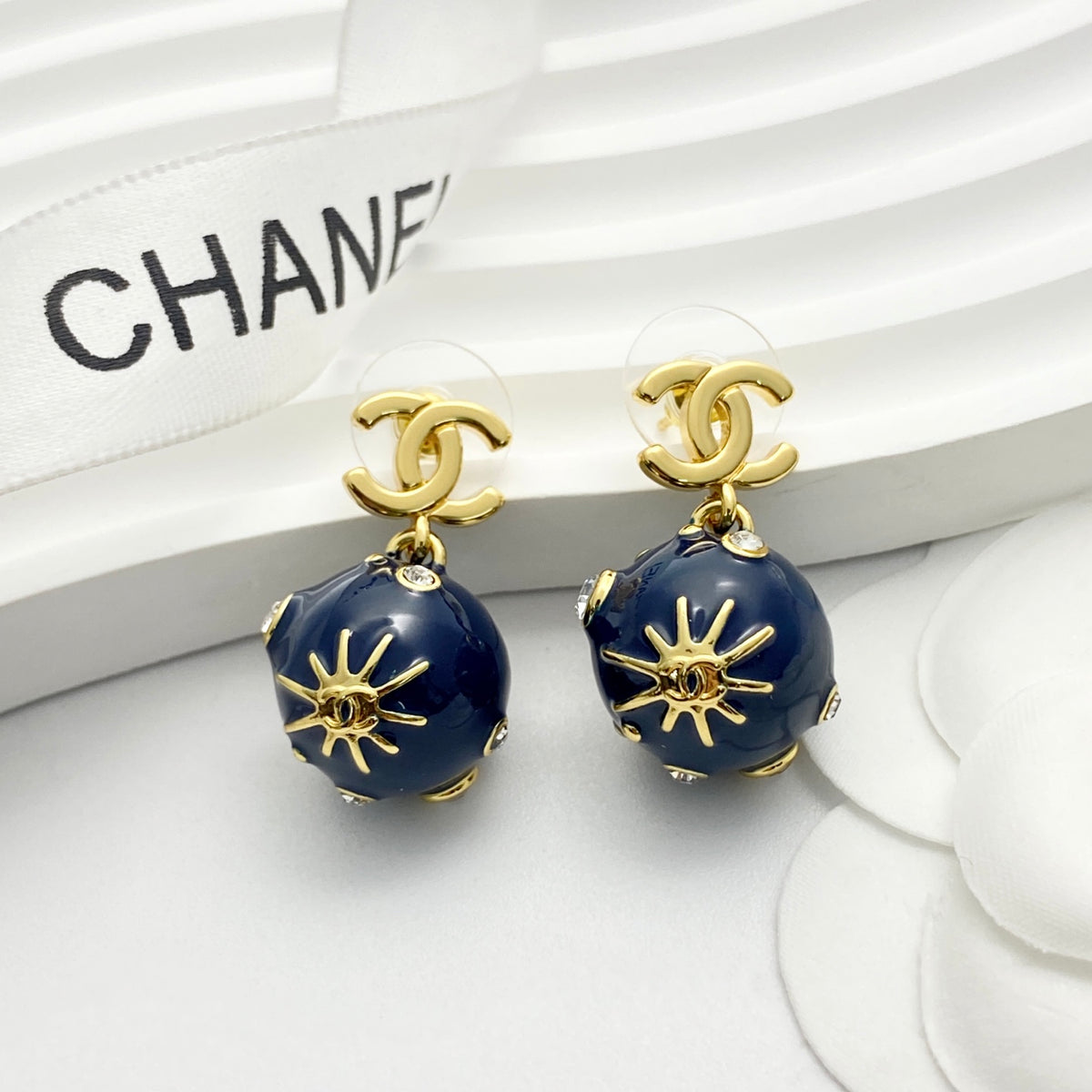 CHANEL Enamel Double-C Earrings