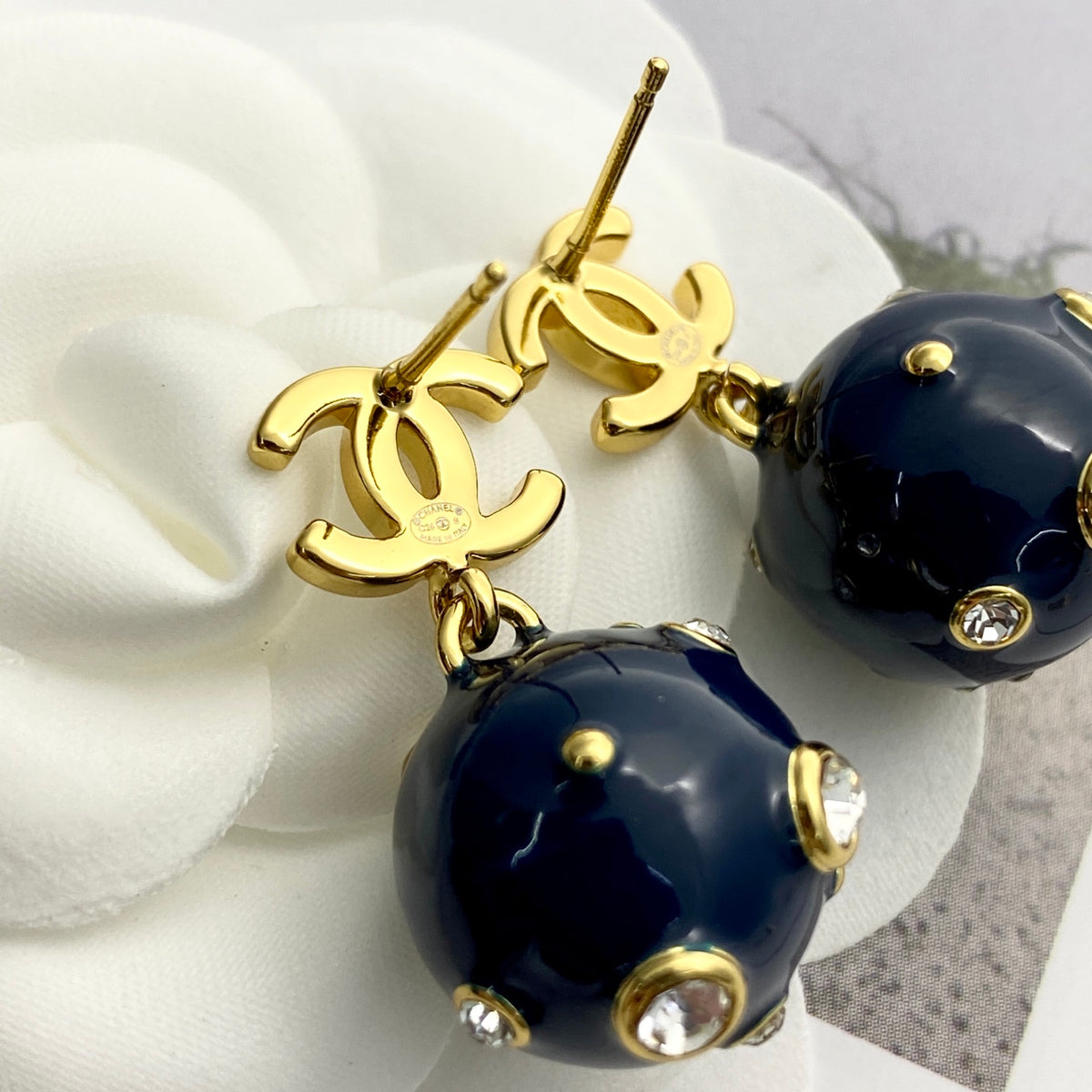 CHANEL Enamel Double-C Earrings
