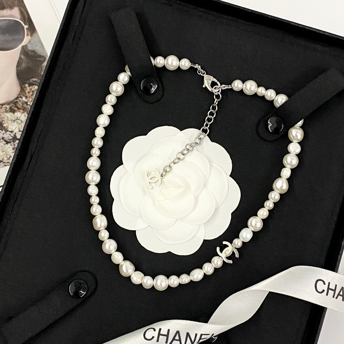 CHANEL P85 Pearl Double-C Necklace