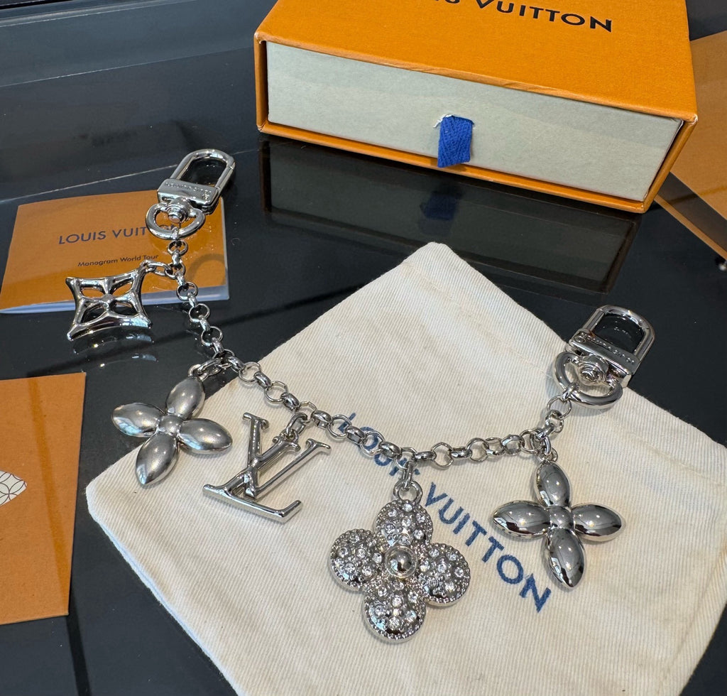LOUIS VUITTON M01188 Canvas Flower Bag Charm Keychain