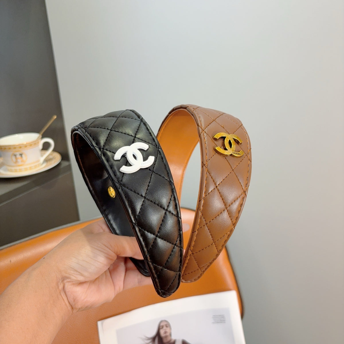 CHANEL Letter Logo Vintage Headband