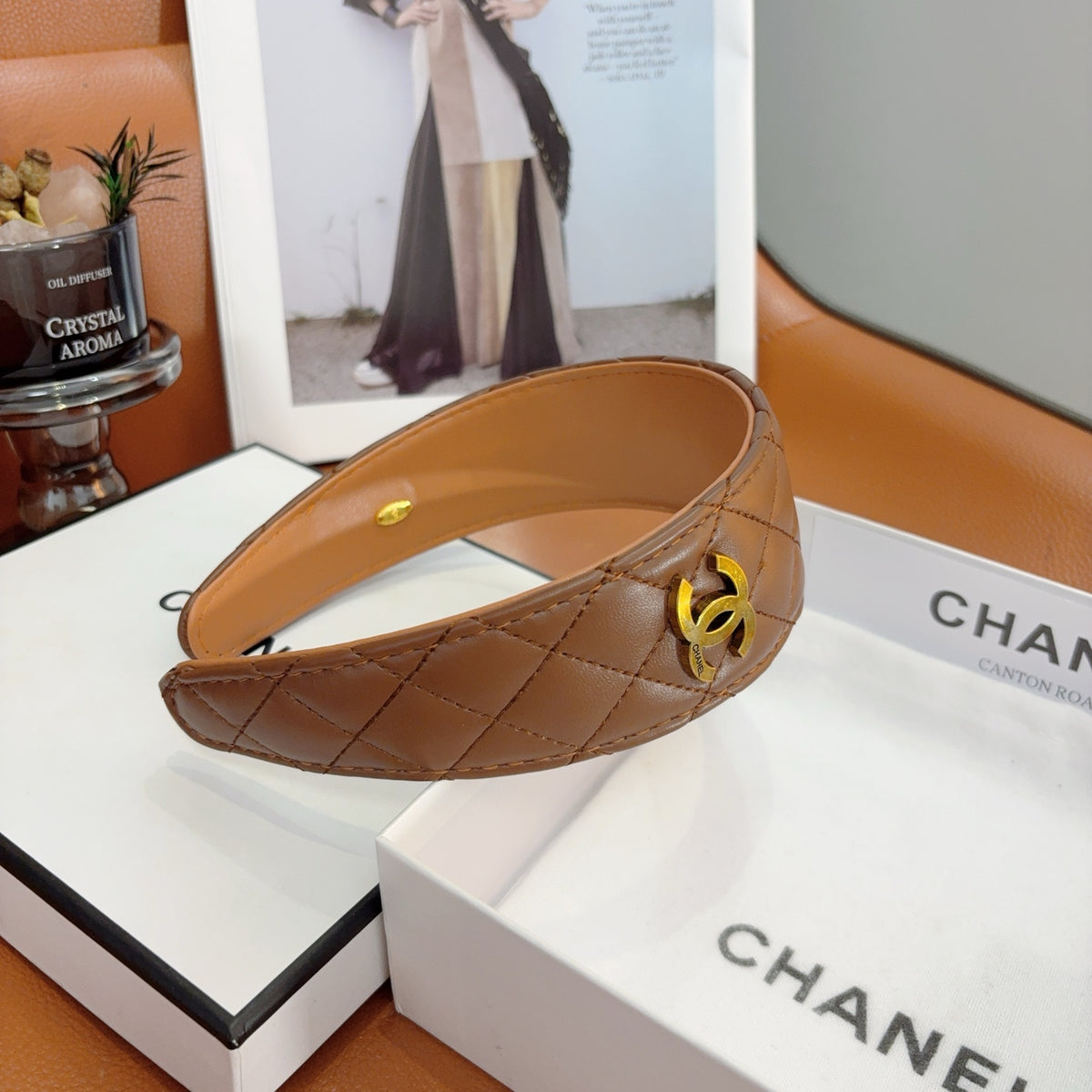 CHANEL Letter Logo Vintage Headband