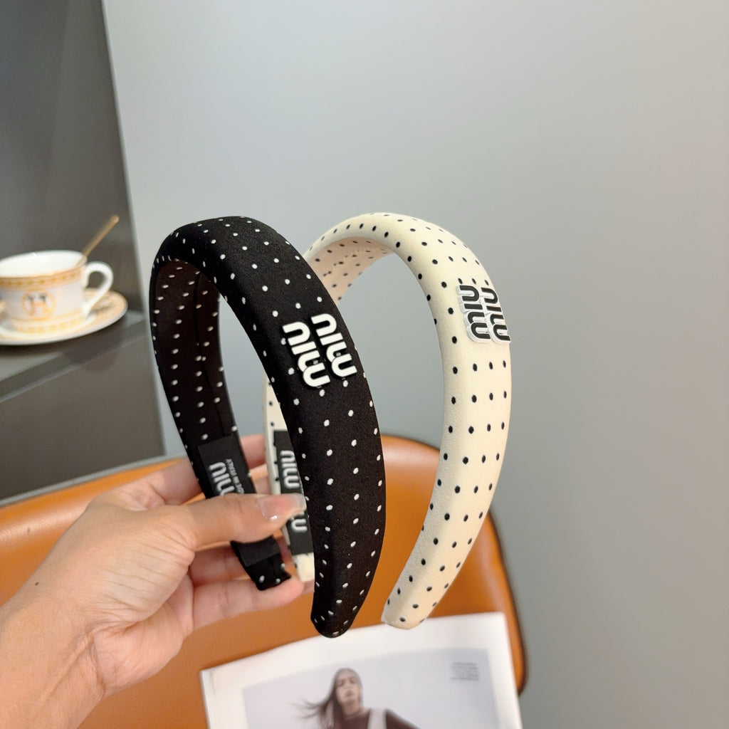 MIU MIU Letter Logo Padded Metal Headband