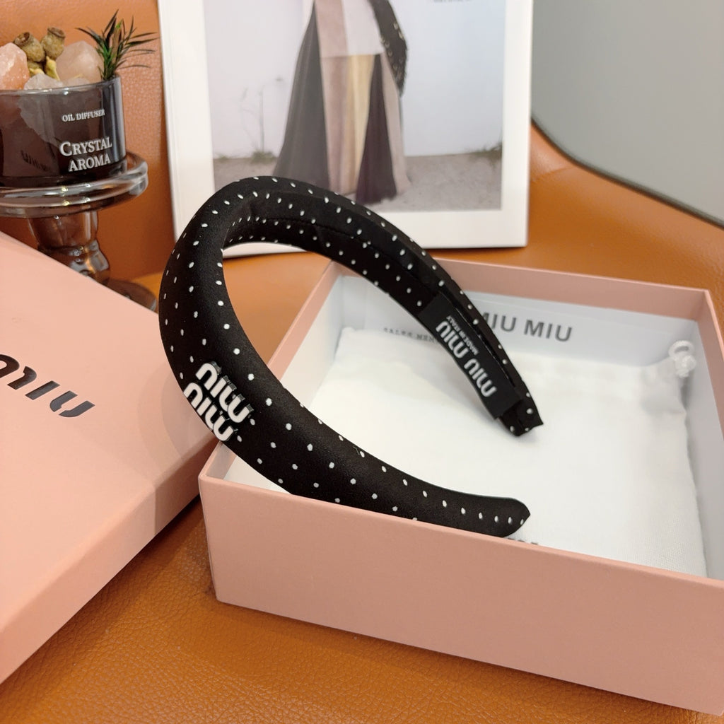 MIU MIU Letter Logo Padded Metal Headband
