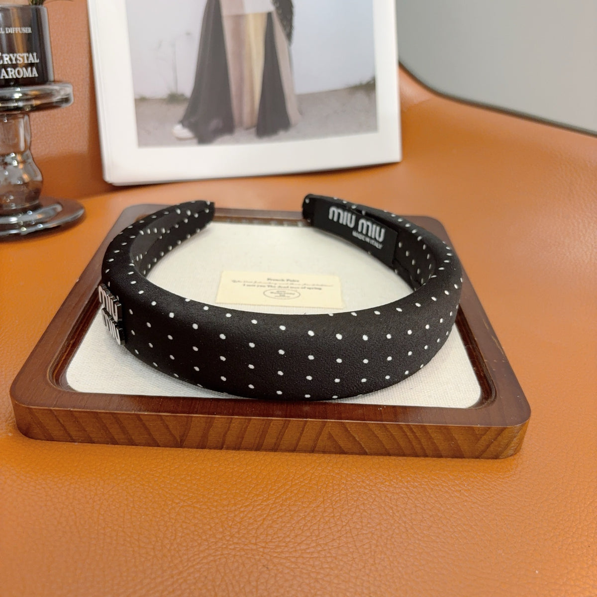 MIU MIU Letter Logo Padded Metal Headband