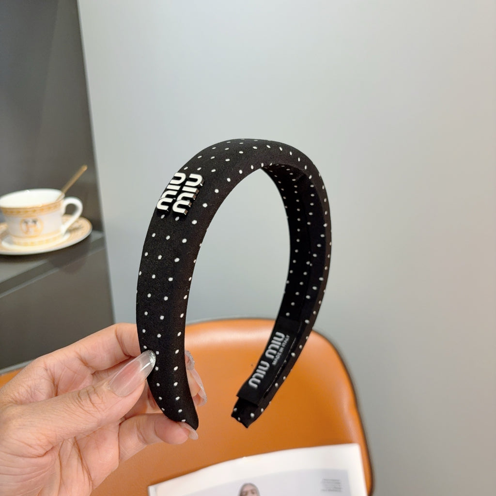 MIU MIU Letter Logo Padded Metal Headband