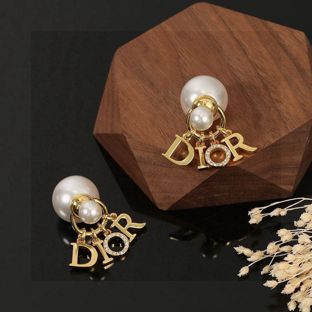 DIOR Pearl Crystal Earrings