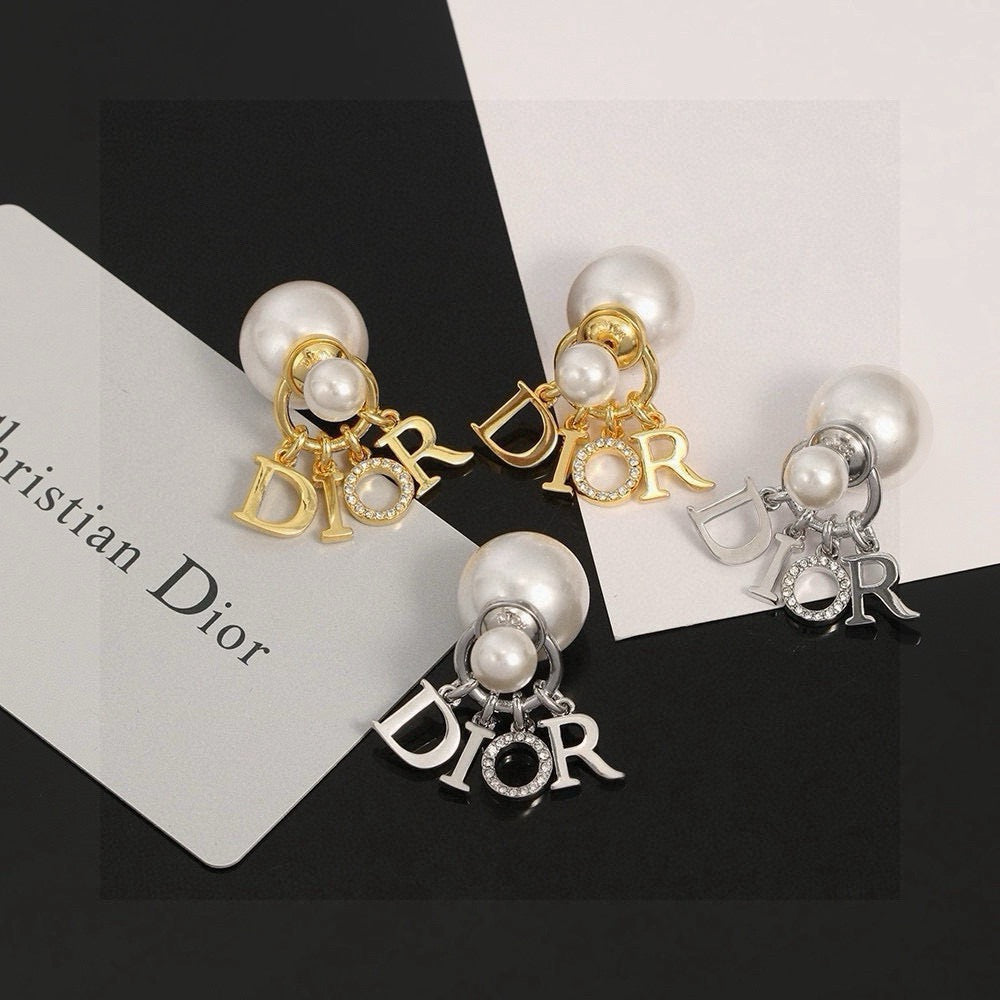 DIOR Pearl Crystal Earrings