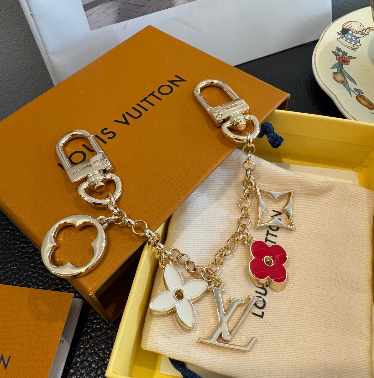 LOUIS VUITTON Canvas Bag Charm Keychain