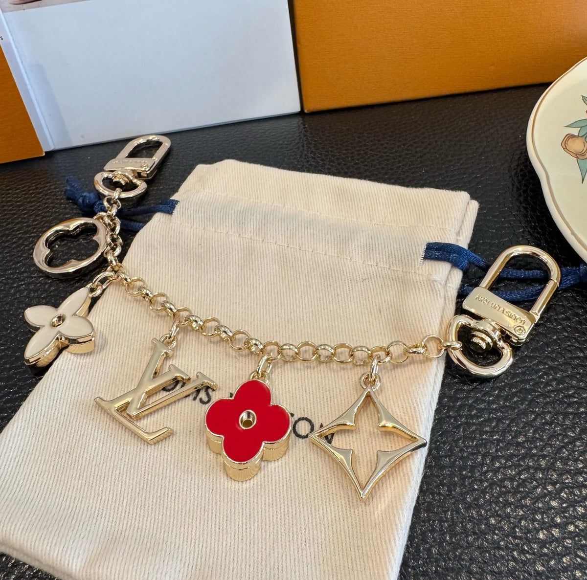 LOUIS VUITTON Canvas Bag Charm Keychain