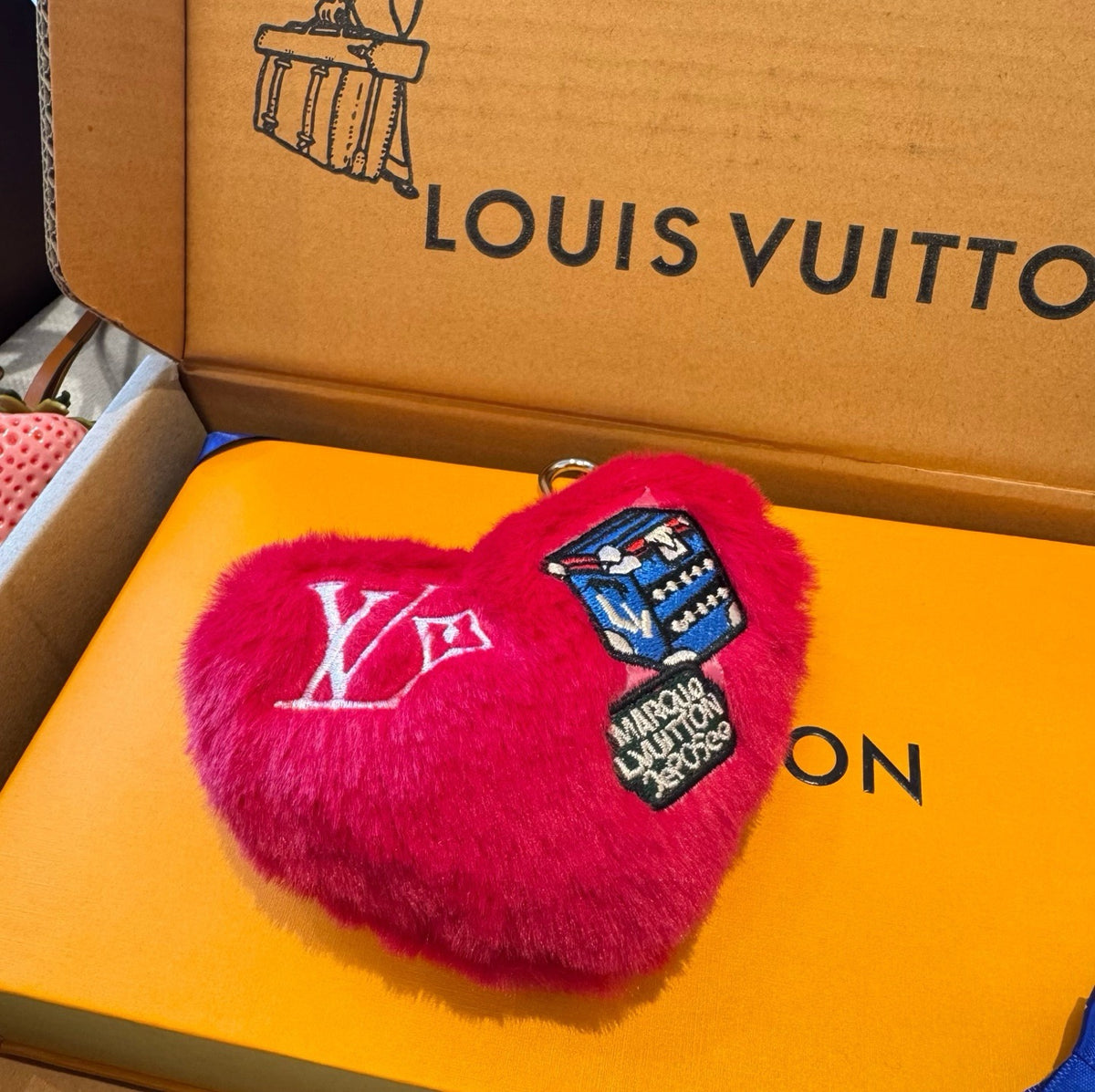 LOUIS VUITTON M03171 Heart Logo Bag Charm Keychain