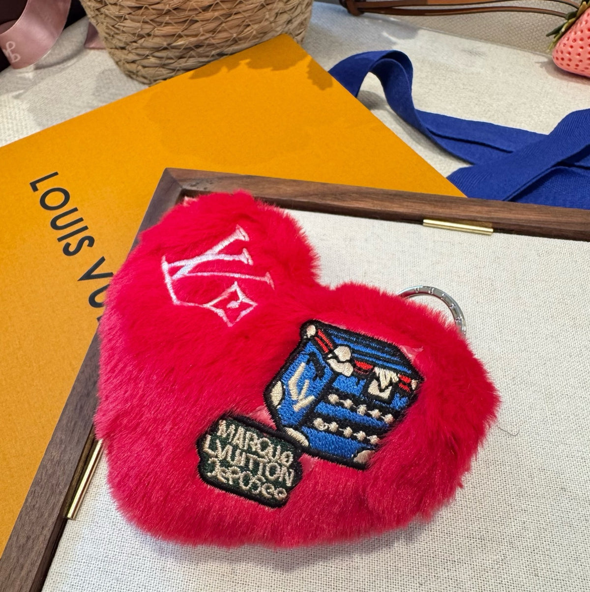 LOUIS VUITTON M03171 Heart Logo Bag Charm Keychain