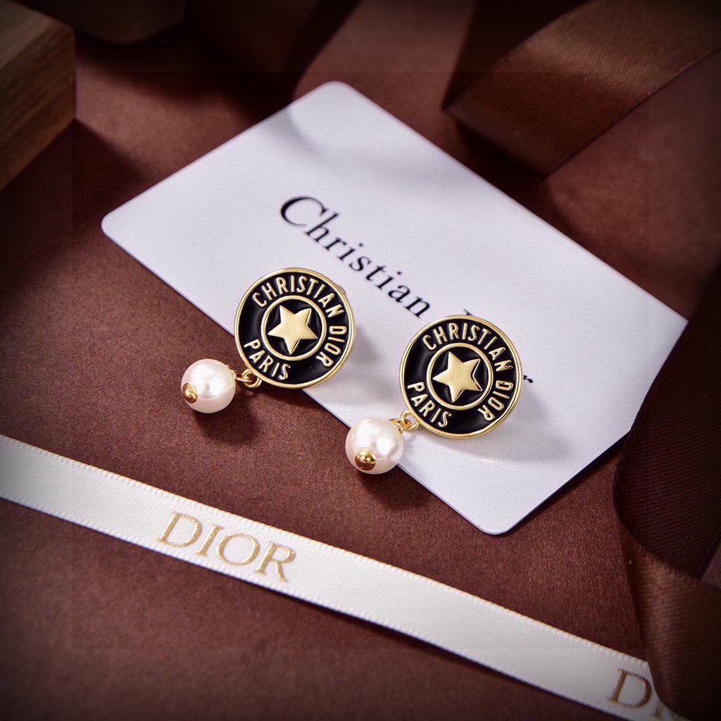 DIOR Pearl Crystal Earrings