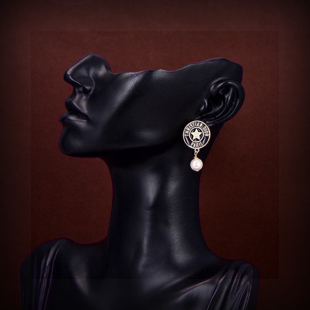 DIOR Pearl Crystal Earrings