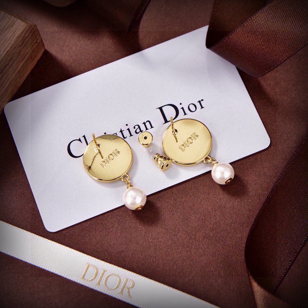 DIOR Pearl Crystal Earrings