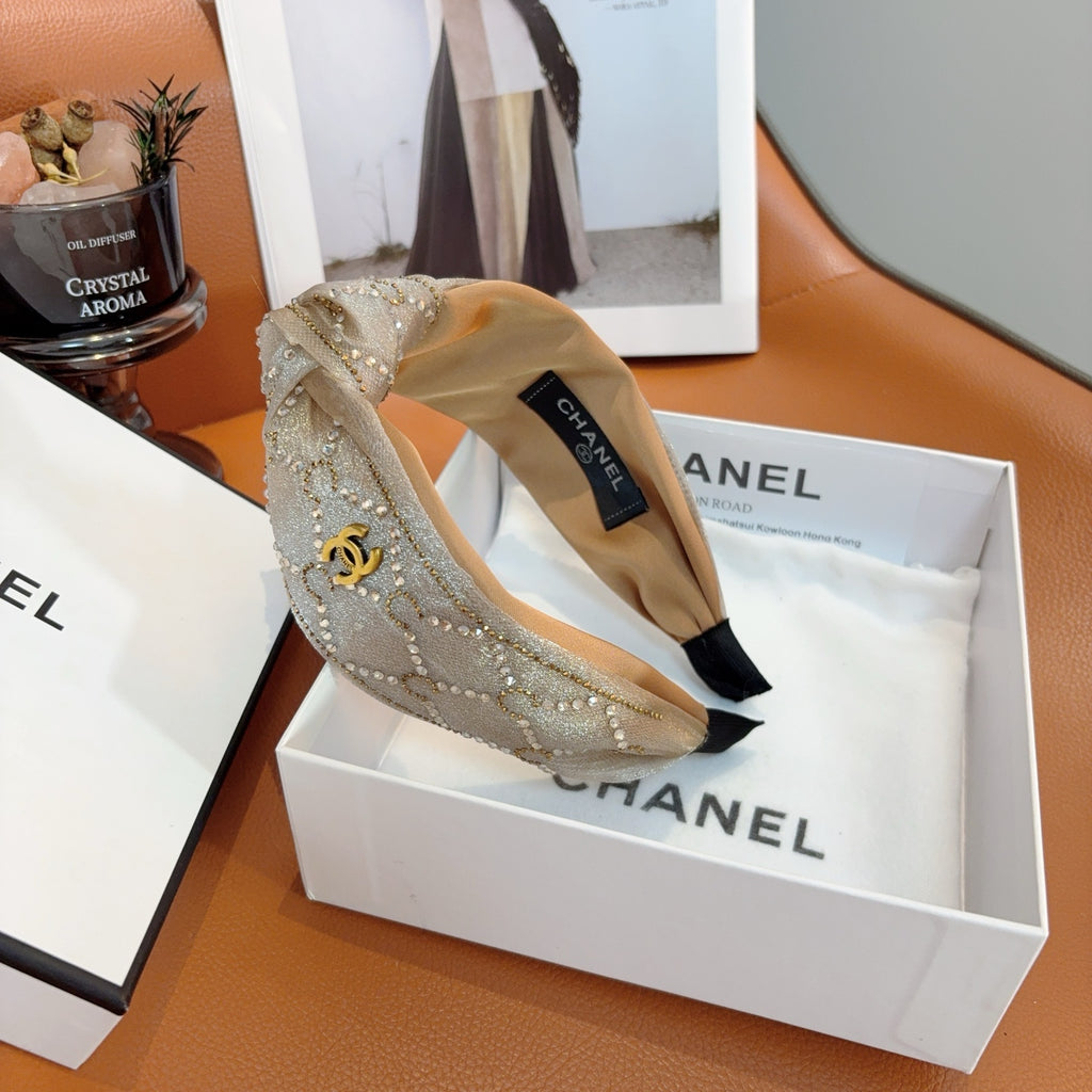 CHANEL Crystal Wide Vintage Headband