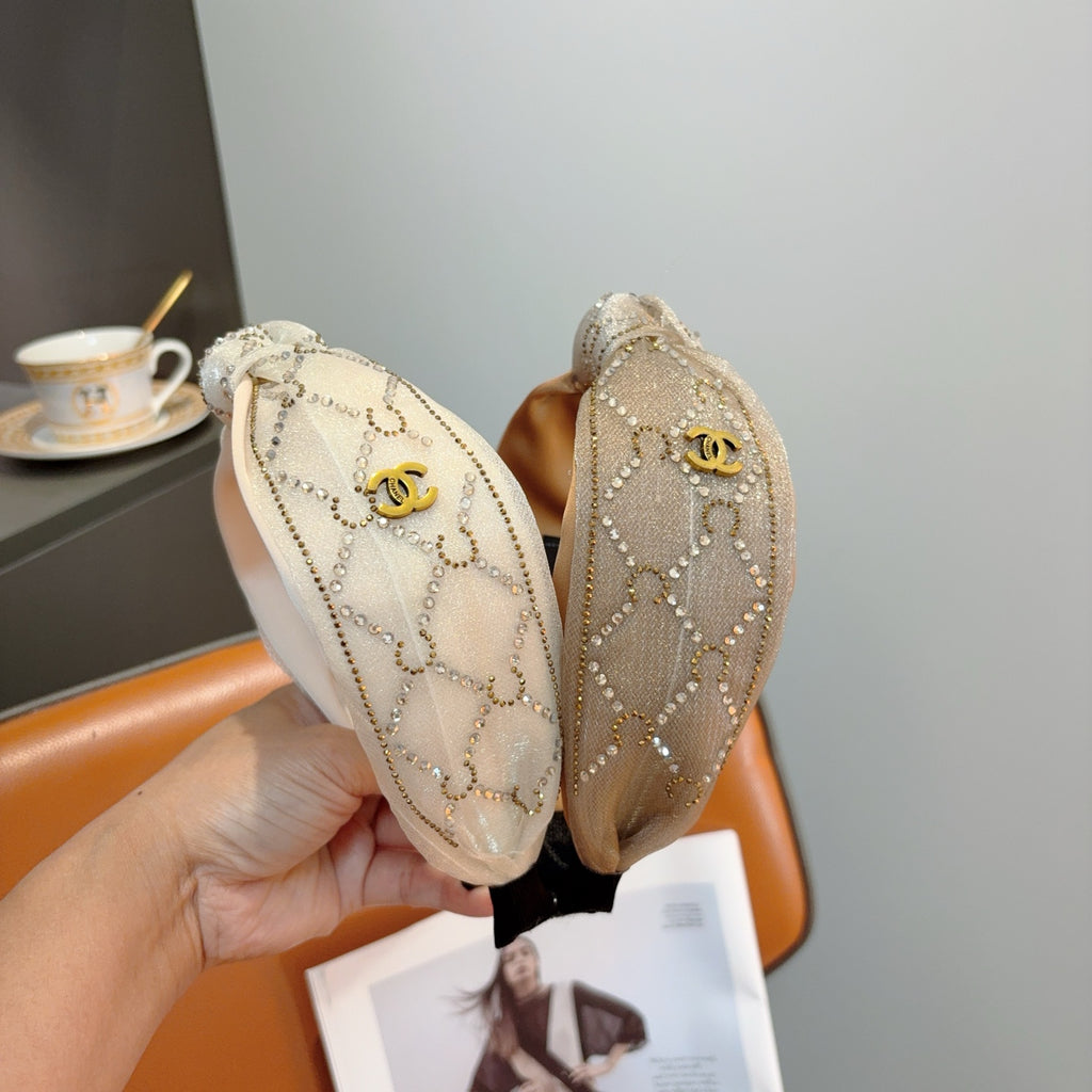 CHANEL Crystal Wide Vintage Headband