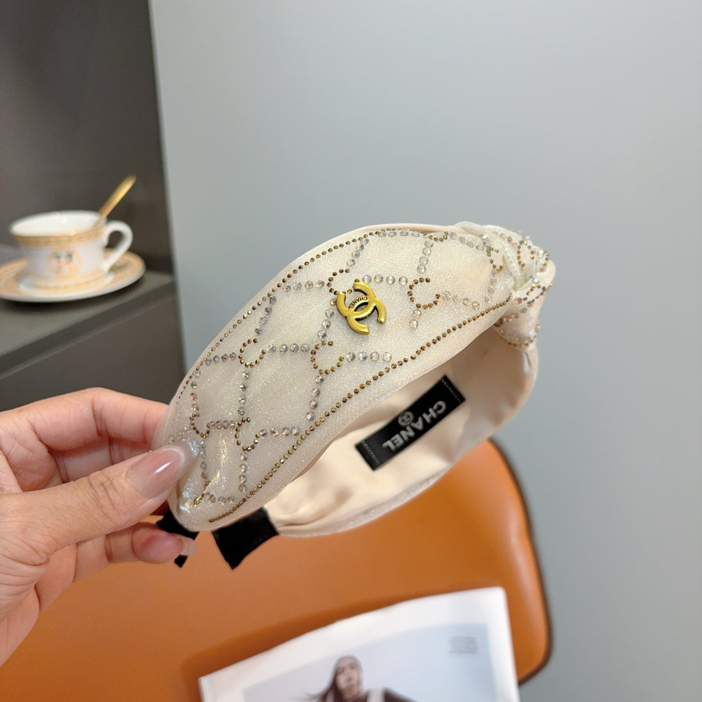CHANEL Crystal Wide Vintage Headband