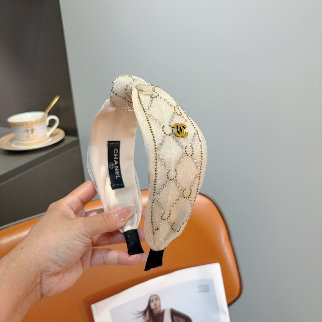 CHANEL Crystal Wide Vintage Headband