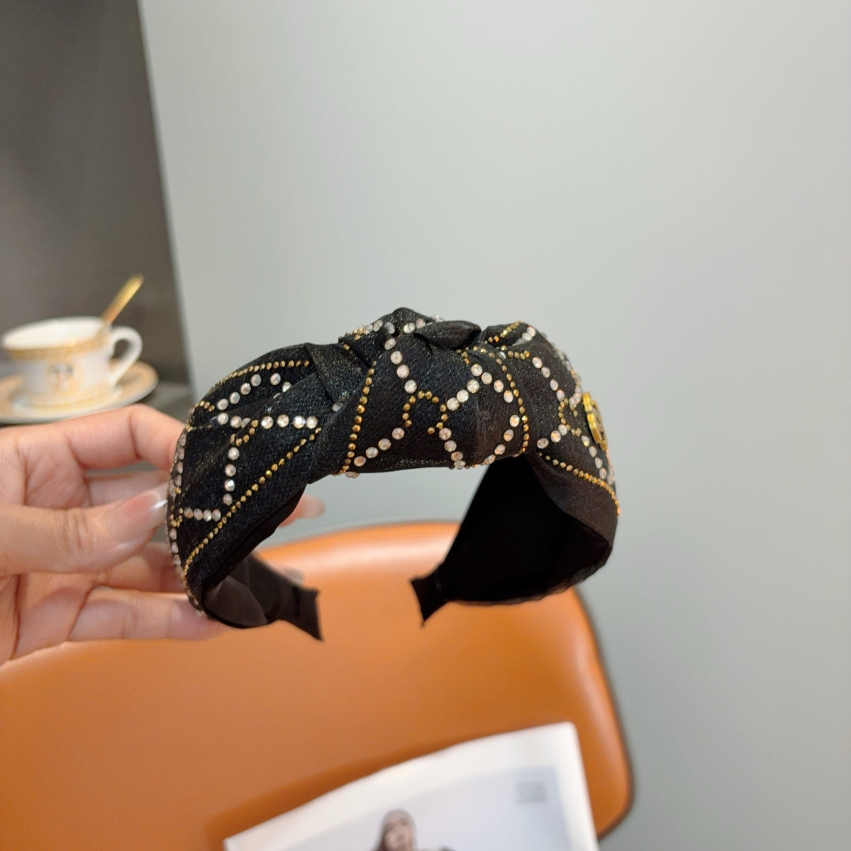 CHANEL Crystal Wide Vintage Headband