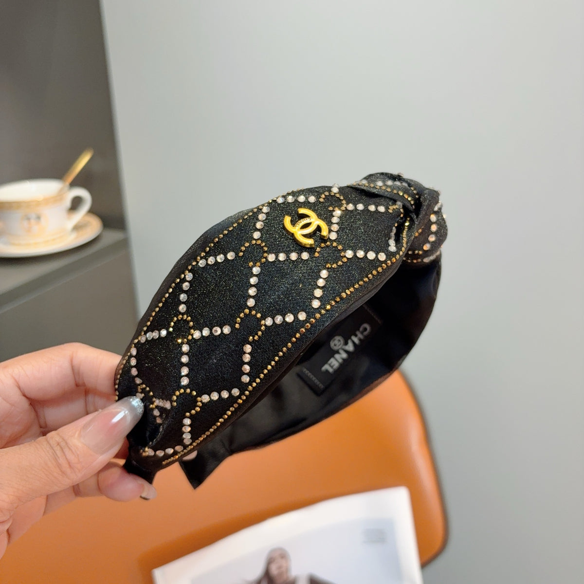 CHANEL Crystal Wide Vintage Headband