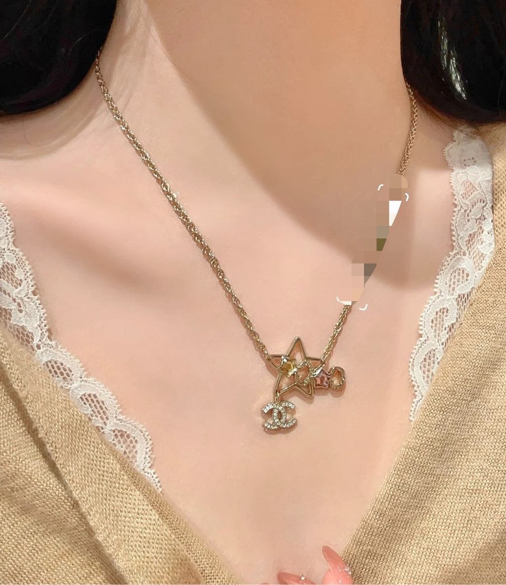CHANEL Crystal Double-C Necklace