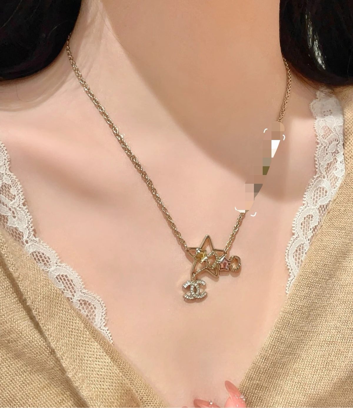 CHANEL Crystal Double-C Necklace