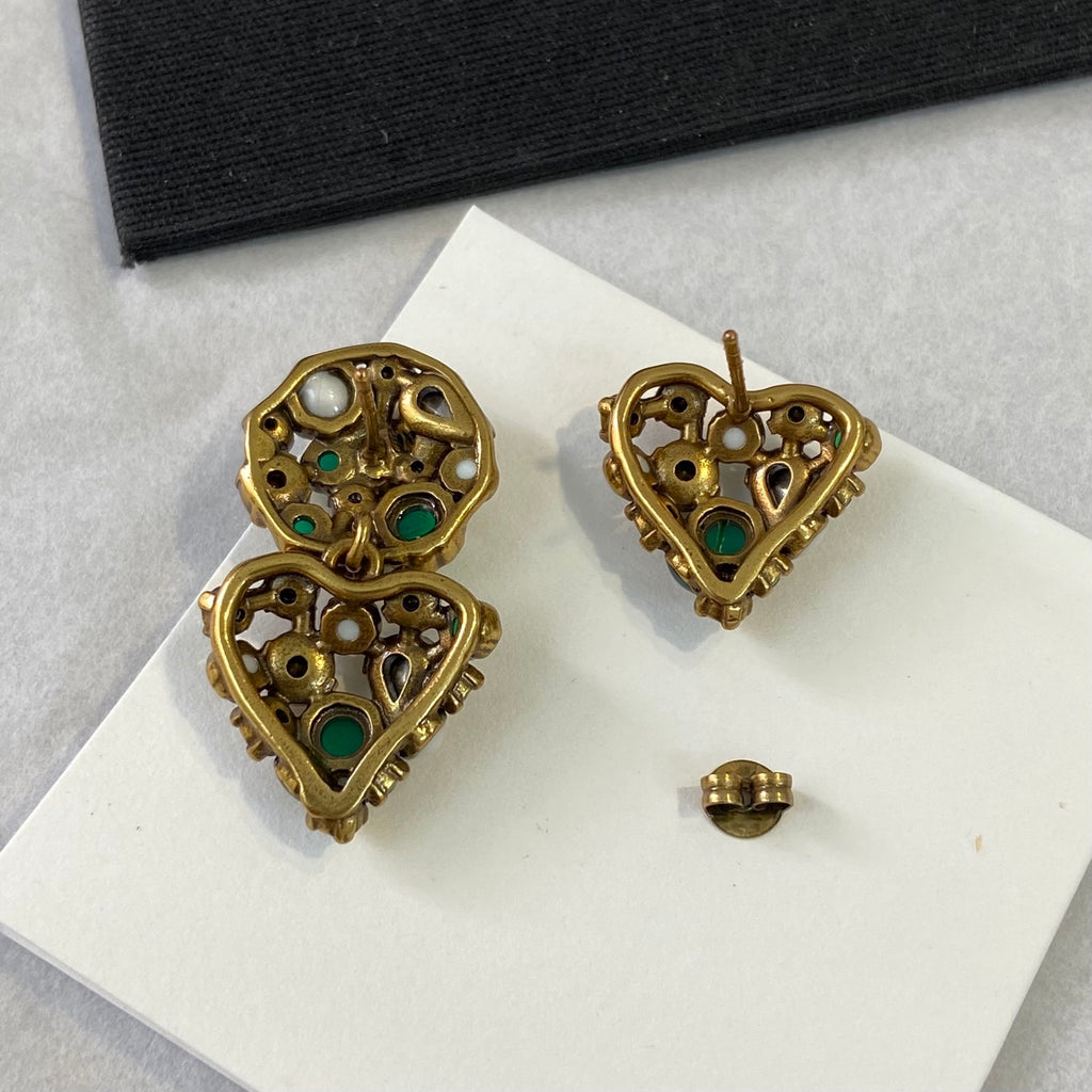 Crystal White Green Earrings
