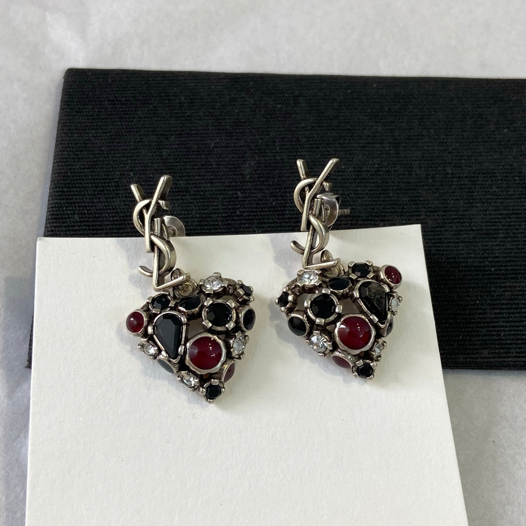 Crystal White Green Earrings