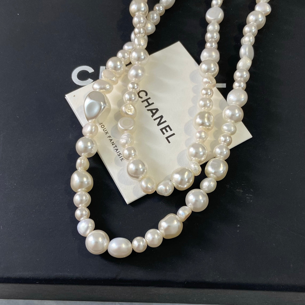 CHANEL Freshwater Pearl Baroque Pearl Double-C Long Necklace