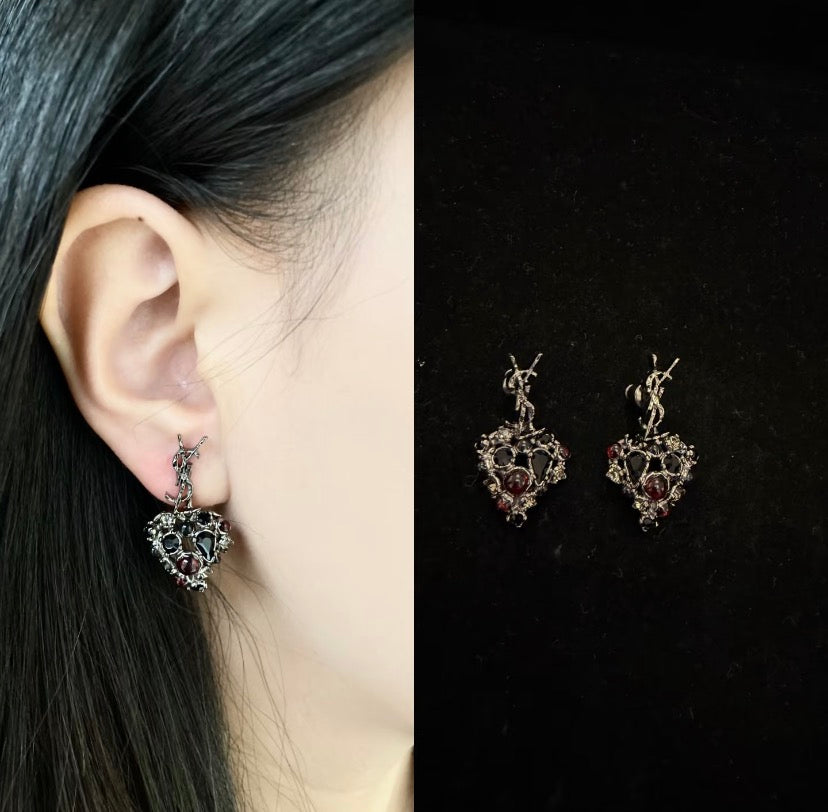 Crystal White Green Earrings