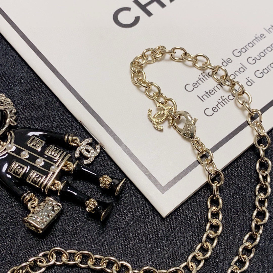 CHANEL Double-C Layered Long Necklace