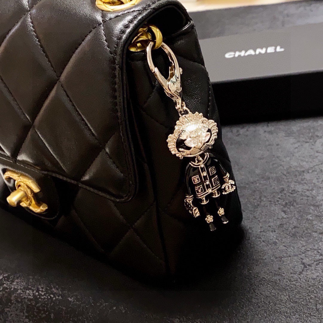 CHANEL Logo Bag Charm Keychain