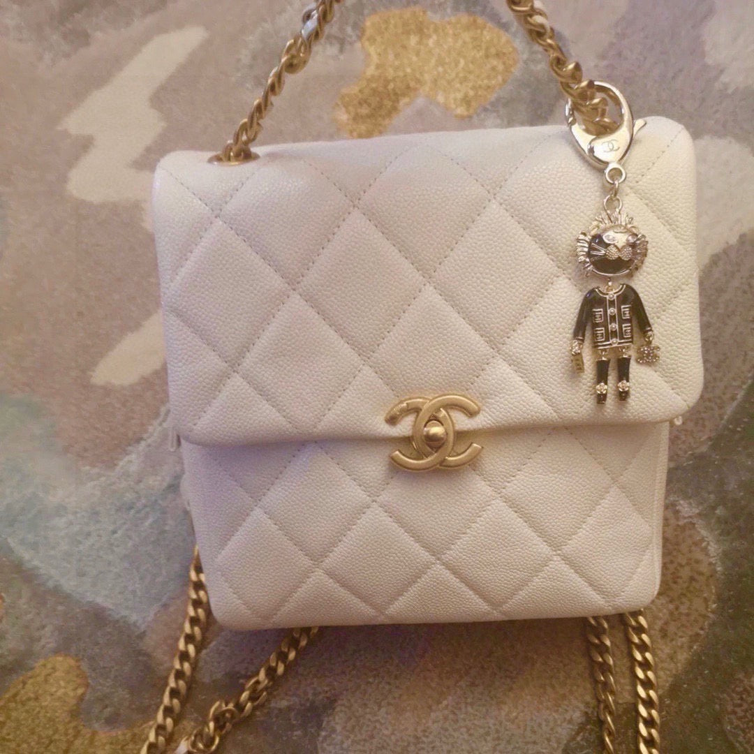 CHANEL Logo Bag Charm Keychain