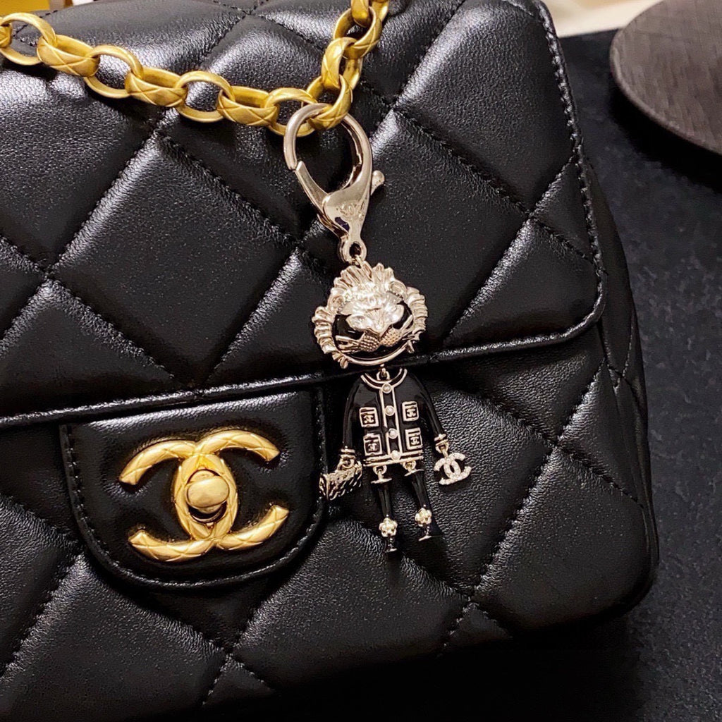 CHANEL Logo Bag Charm Keychain