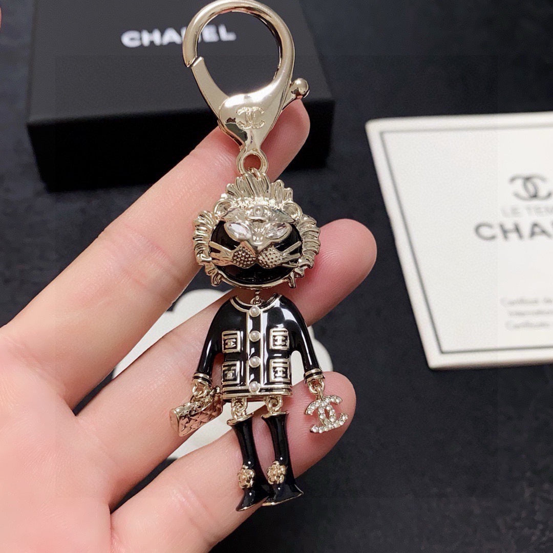 CHANEL Logo Bag Charm Keychain