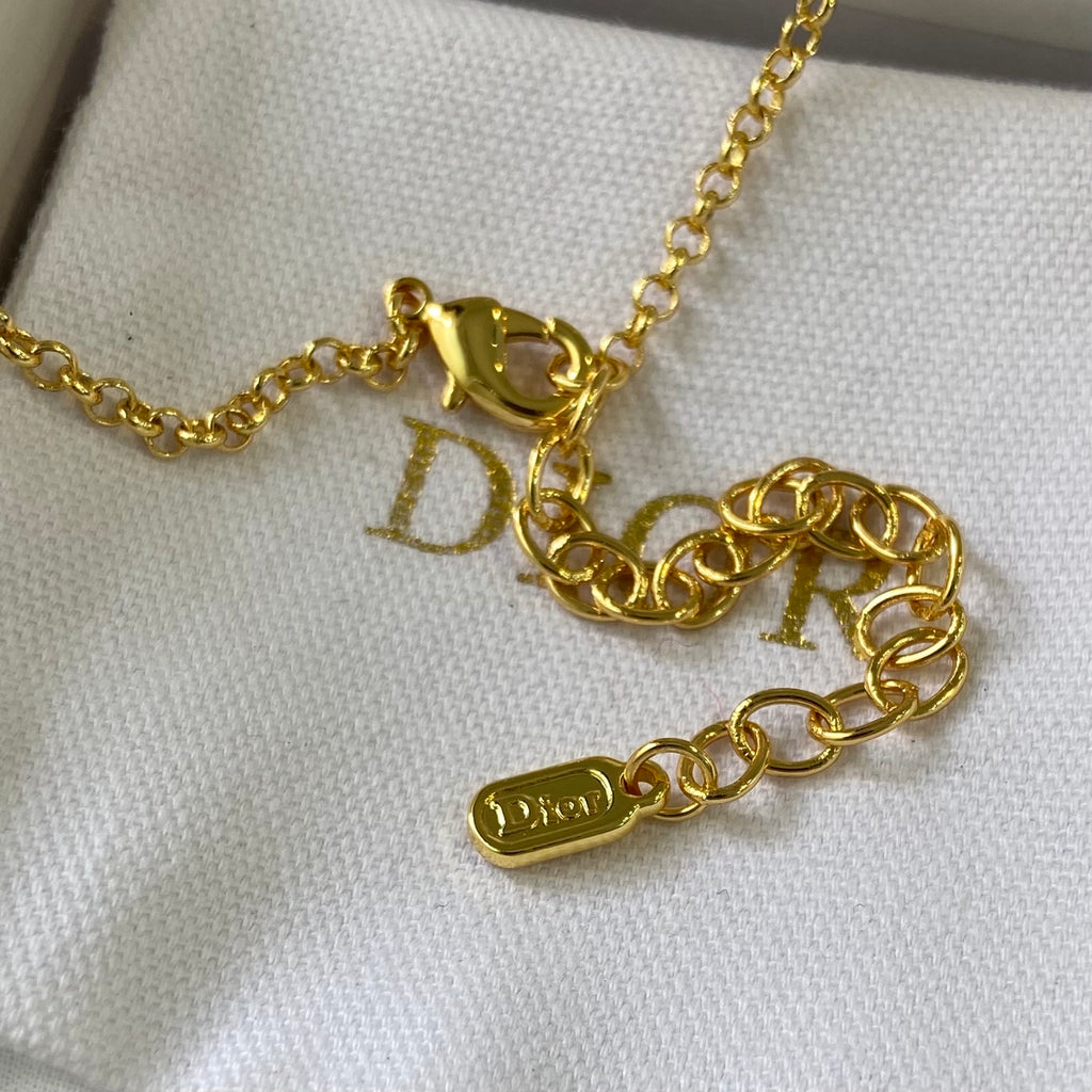 DIOR P75 Crystal Bow Necklace