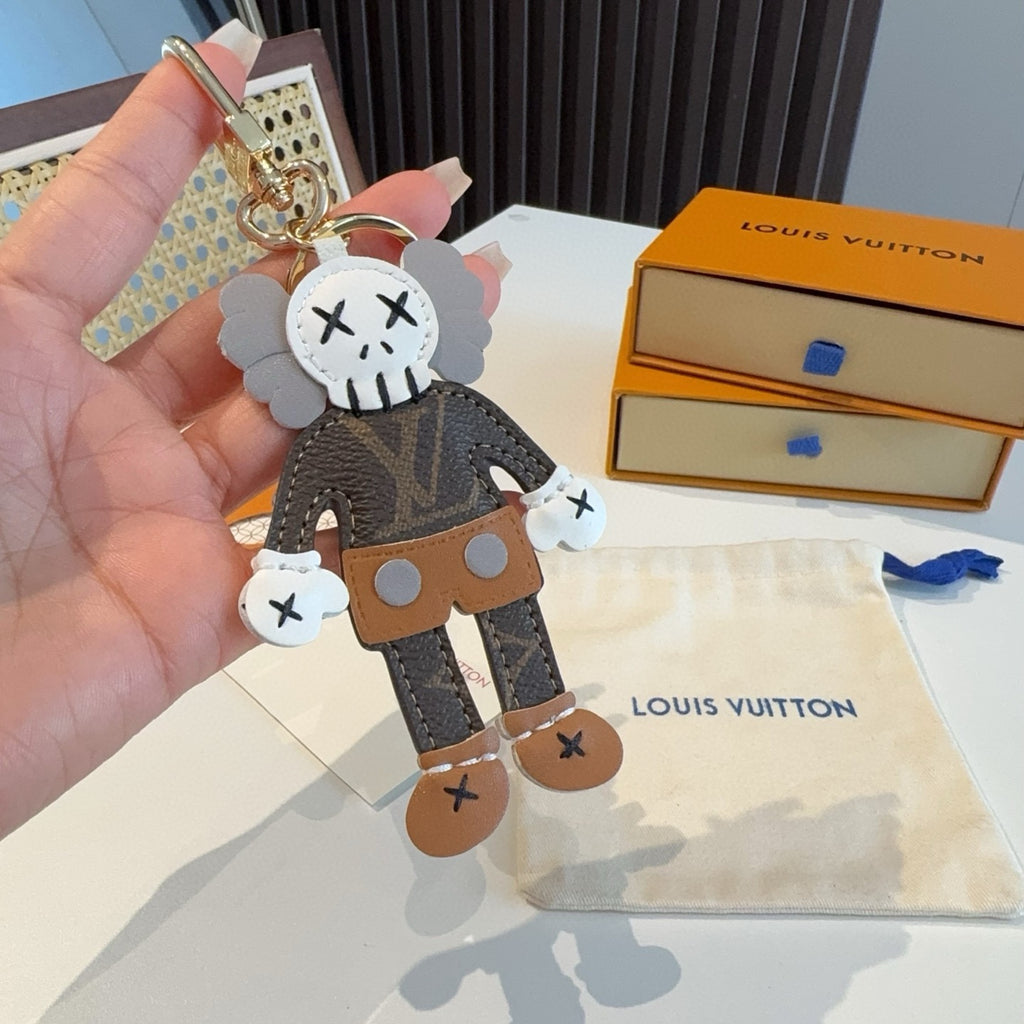 LOUIS VUITTON Metal Logo Bag Charm Keychain